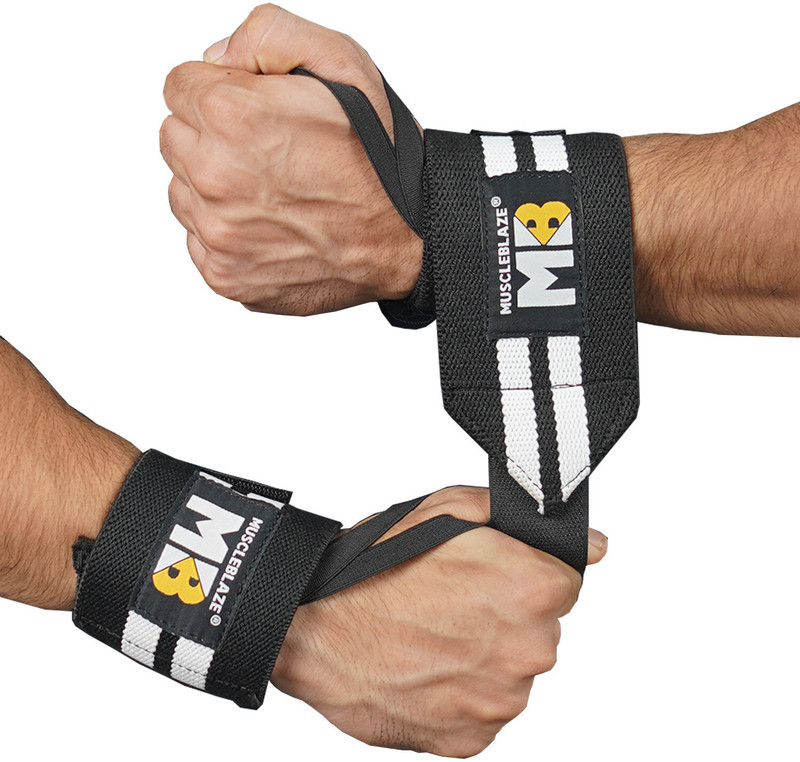 MUSCLEBLAZE for Men & Women, with Reinforced Finger Loop Wrist Support(Black, White)