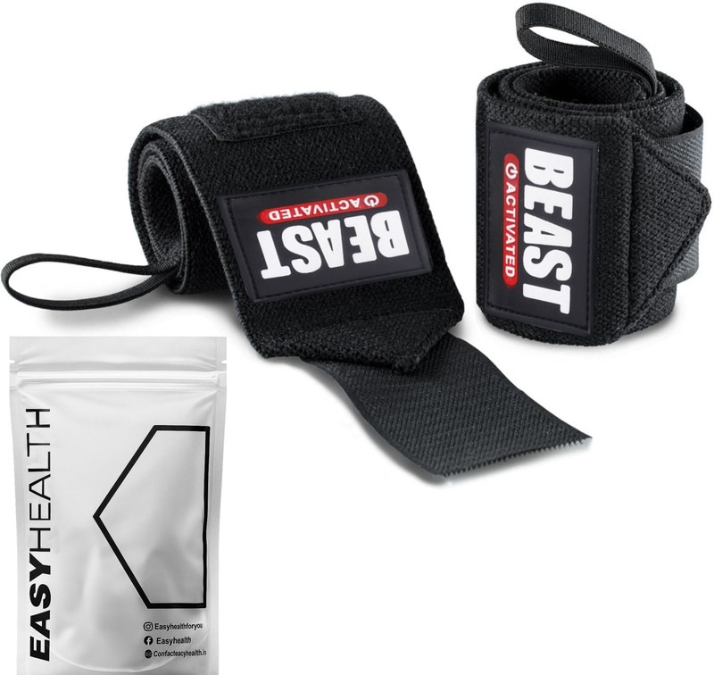 EasyHealth Professional bands Weight lifting straps For Gym (Classic) Wrist Support(Black)