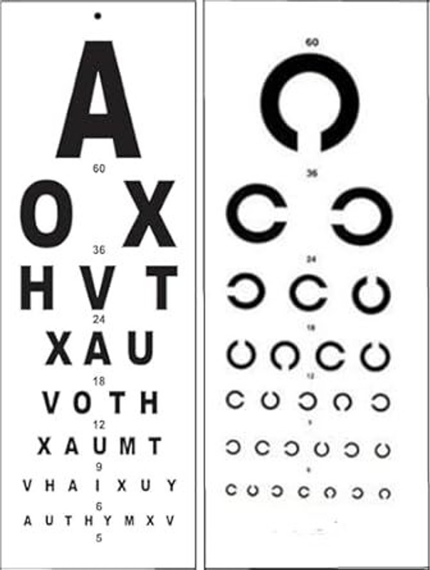 ZELOX Vision Snellen Chart for Eye Testing (English & C Chart) Posture Corrector
