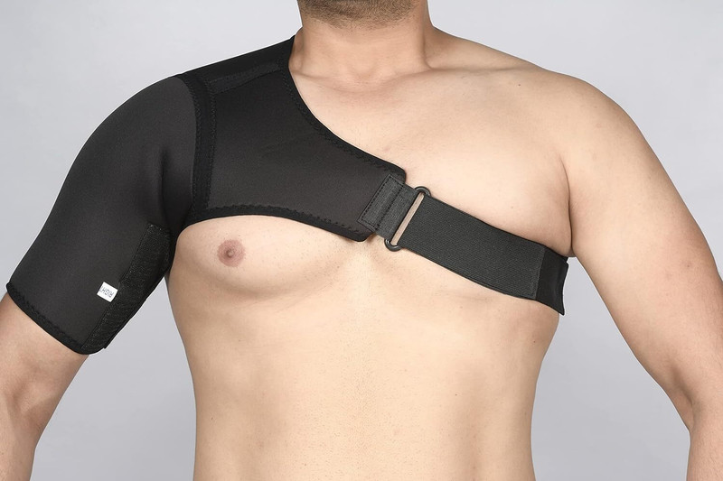 Jarvis Shoulder Support Posture Neoprene Pain Injury Arthritis Gym Brace Belt (Right) Shoulder Support(Black)