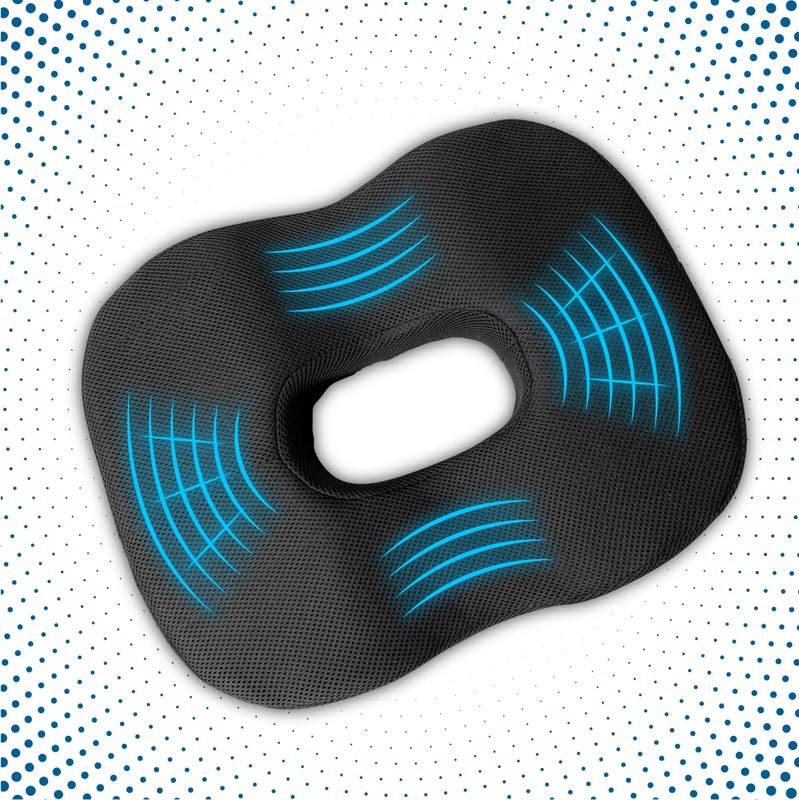 JOYLY Donut Ring Cushion – Pain Relief for Hemorrhoids/Piles/Back & Lumbar Support Back / Lumbar Support(Black)