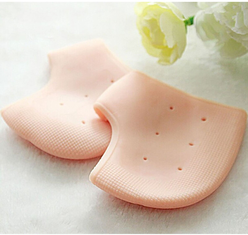 DHARA CREATION Anti heel crack set gel pad socks pain foot gel pain relief Pack Of 1 Heel Support(Beige)