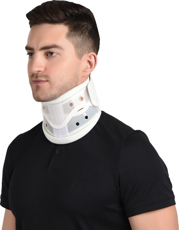 AccuSure Hard Cervical Collar Adjustable Neck Brace (Immobilization, Comfort) Neck Support(White)