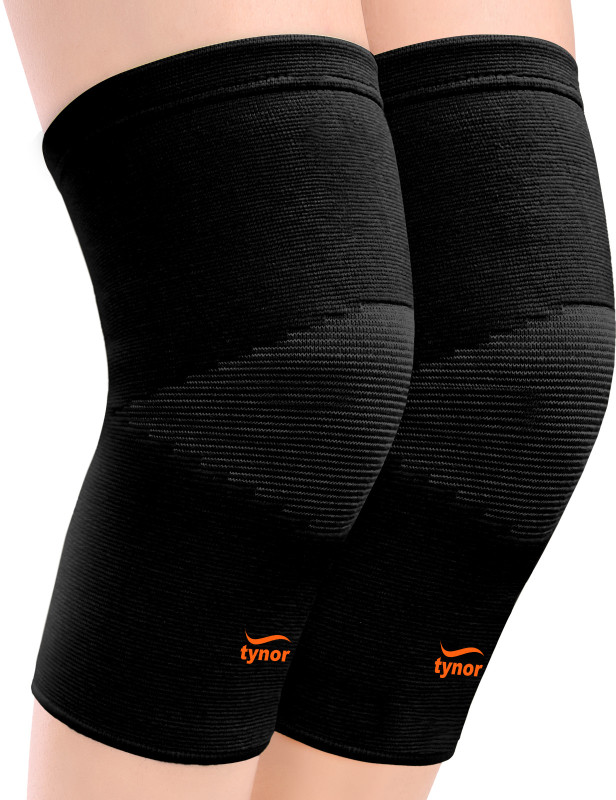 TYNOR Knee Cap Air, Black & Orange, Medium, 1 Pair Knee Support