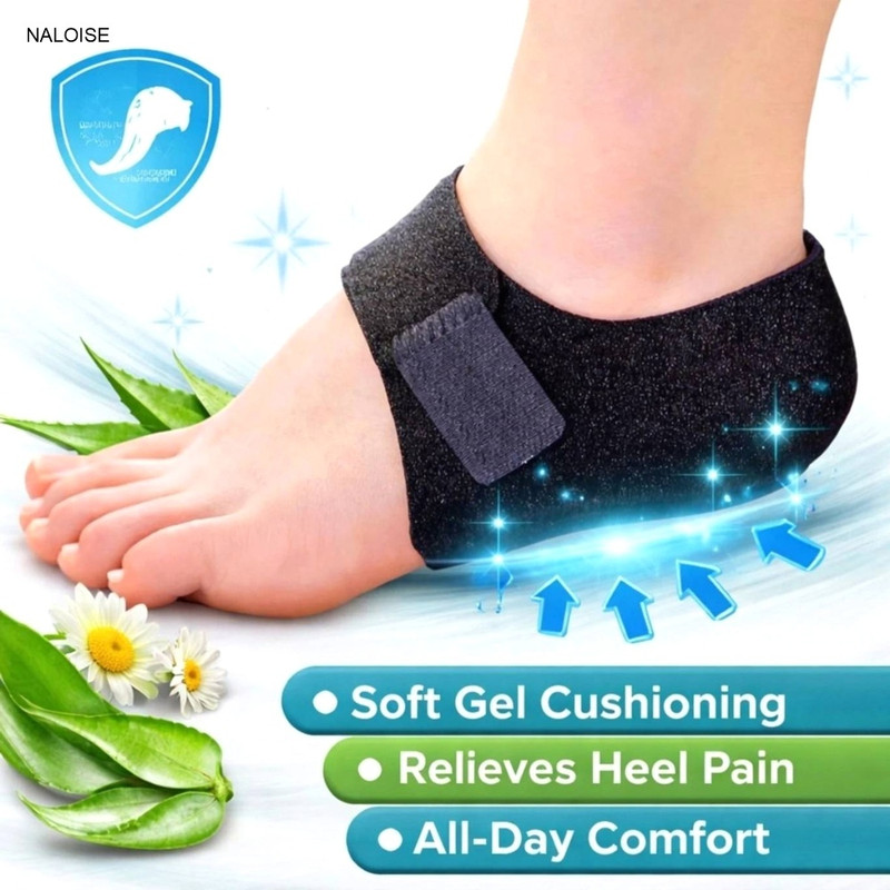 NALOISE Heel Support | Reusable Heel Protector Breathable Heel Cover Heel Cover Heel Support(Black)