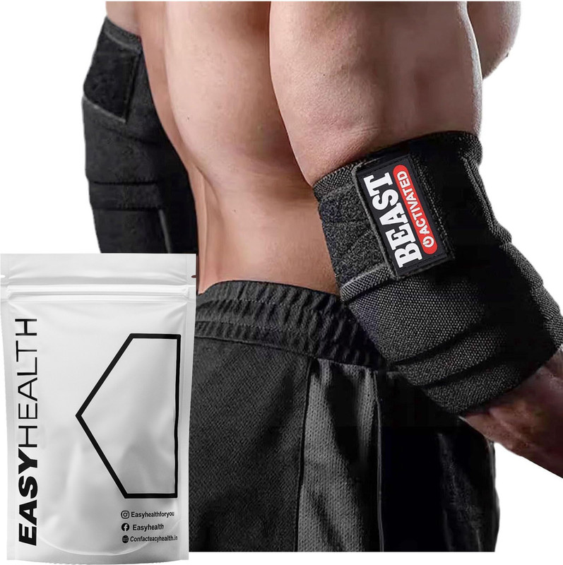 EasyHealth Elbow Support Wrap Band For Gym Exercise Sports Elbow Support(Black)