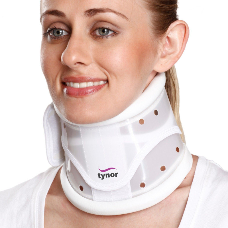 TYNOR Cervical Collar Hard Adjustable, White, Small, 1 Unit Neck Support