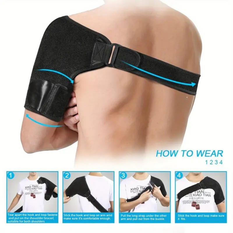 HARITACK Shoulder Support Brace With Adjustable Stretch Strap Belt For Men & Women(Black) Shoulder Support(Black)