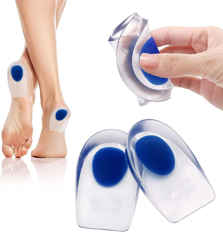 JIRNDAL Shoe Inserts for Comfort and Support, Silicone Heel Pads for Pain Relief Heel Support(Beige)