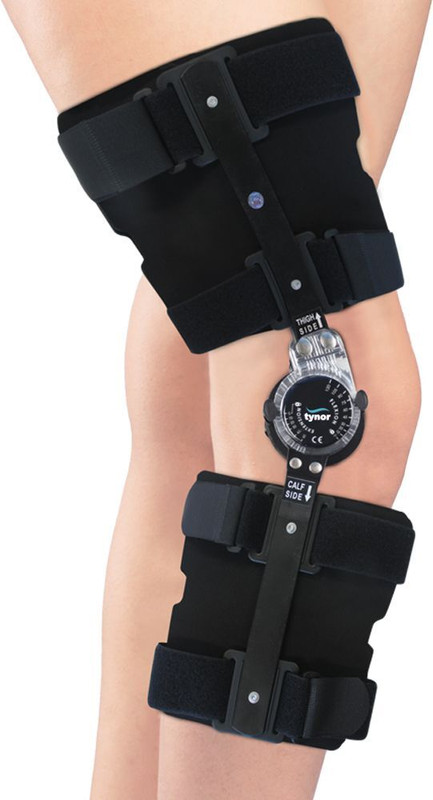 TYNOR R.O.M. Knee Brace 22"/56cm, Black, Universal Size, 1 Unit Knee Support(Black)