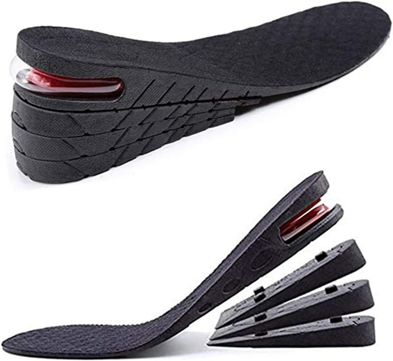 MRJV Height Increase Insoles for Men | 4-Layer Adjustable Shoe Lifts with Air Cushion Heel Support(Black)