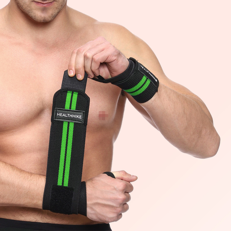 HealthHike Supporter for Gym, Adjustable Hand Wrap, Strap/Band for WeightLifting Men Women Wrist Support(Green, Black)