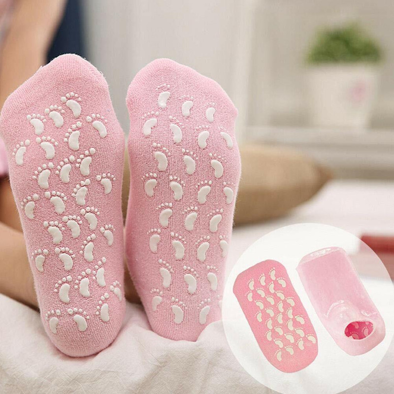 DADNSON Anti-Slip Moisturizing Foot Gel Socks Dry Cracked Skin Care011 Foot Support(Pink)