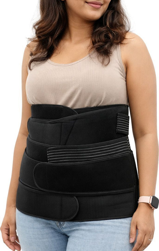Neodocs 3 in 1 Postpartum Belt I Post Pregnancy Belt | Maternity Belt for New Mothers Abdominal Belt(Black)