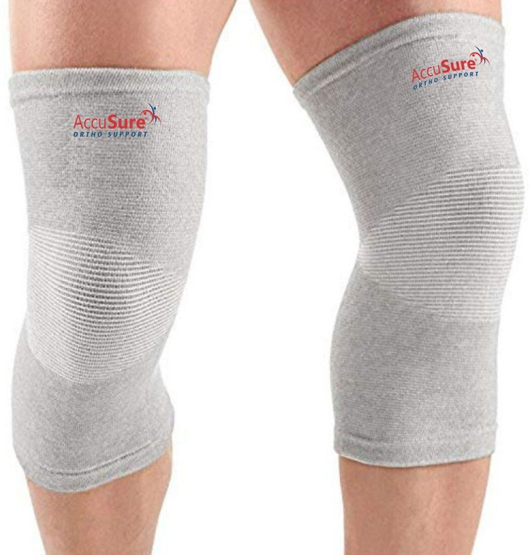 AccuSure Bamboo Yarn 4 Way Stretchable Pain Relief Knee Cap For Running, Gym & Sports Knee Support
