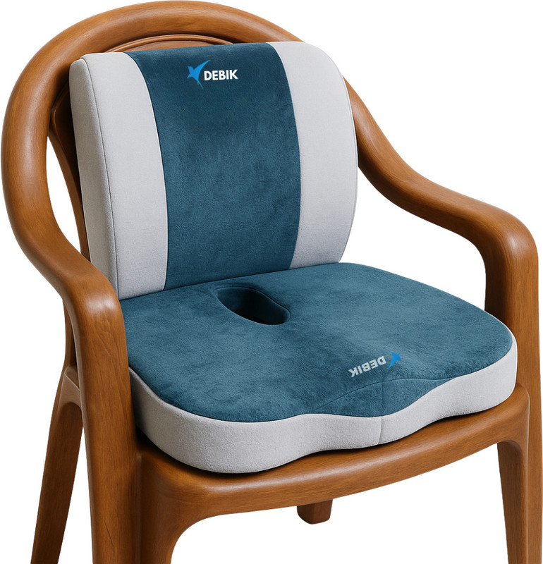 DEBIK Orthopedic Seat Cushion and Lumbar Support Pillow for Office Chair Back / Lumbar Support(Blue)