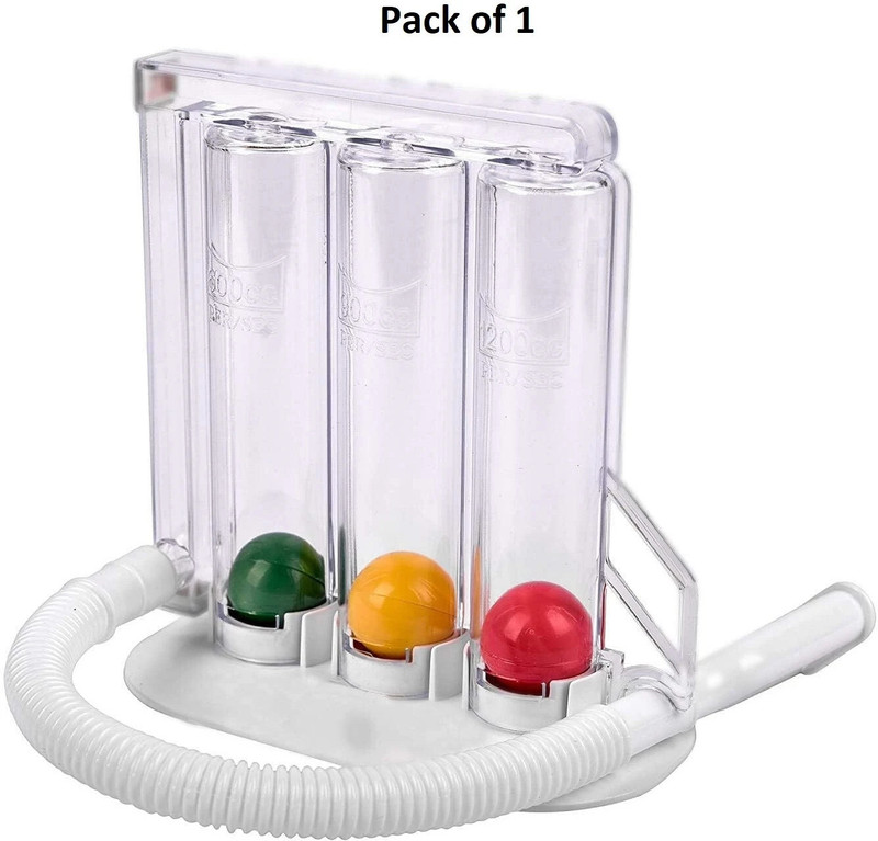 EXCLIQ Respirometer | Breath Measurement System | Deep Breathing Lung Exerciser Supporter(White)