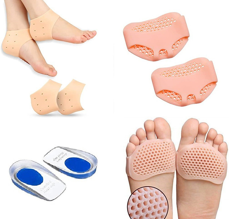 Harsh narrow fab Silicon Gel Heel Pad For Pain Relief And Half Toe Sleev Heel Support (3 Pair) Heel Support