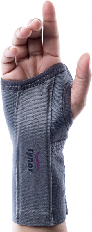 TYNOR Elastic Wrist Splint, Grey, Left, Medium, 1 Unit Wrist Support(Grey)