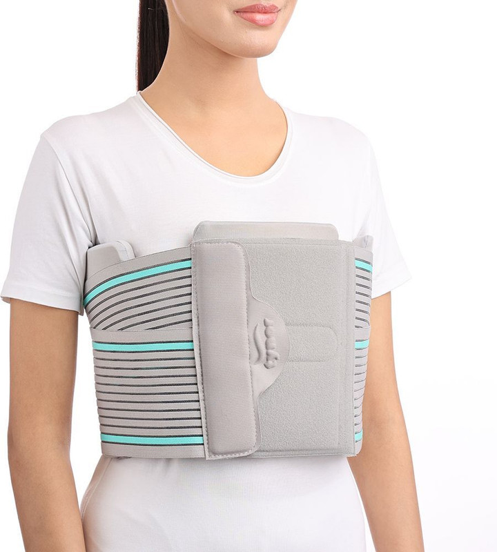 TYNOR Chest Binder, Grey, Small, 1 Unit Back / Lumbar Support