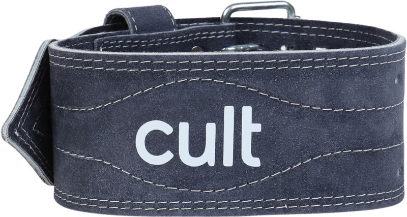 Cult Gym Belt Suede Leather Dead Lift Weight Lifting Belt(Grey)