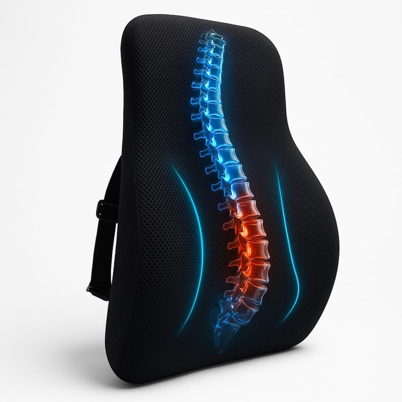 NWLY Car Seat Back Support, Orthopedic Lumbar Back Rest for Back Pain Relief Back / Lumbar Support(Black)