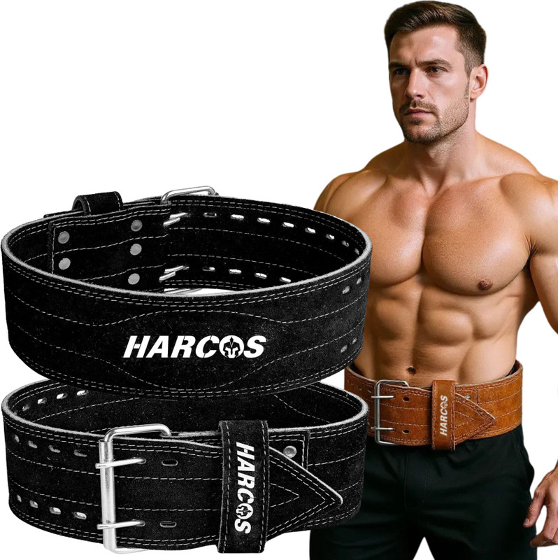 HARCOS Real Leather Power Lifting gym belt backPain support & Squatting Fitness No Tear Abdominal Belt
