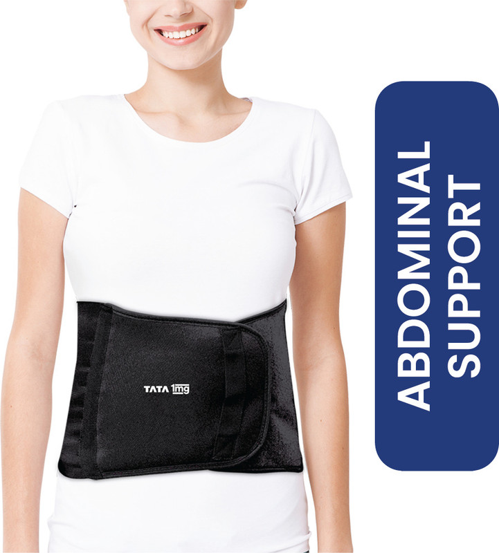 TATA 1mg Abdominal Belt Black for post Delivery, Slimming Waist, and Lower Back Pain Abdominal Belt(Black)