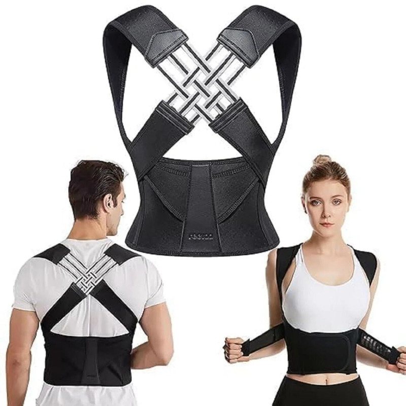 Clinic Care Adjustable Back Posture Belt, Back Straightener, Back Brace Posture Corrector(Black)