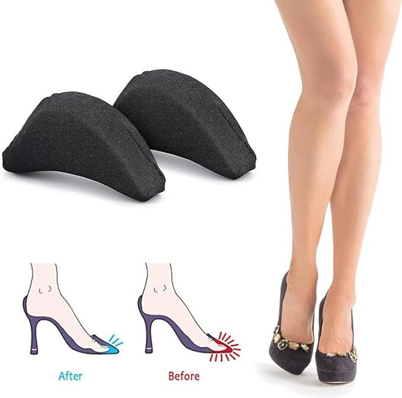 Adbee Reusable Soft Sponge Adjustable Shoe Filler Inserts Heel Support(Black)