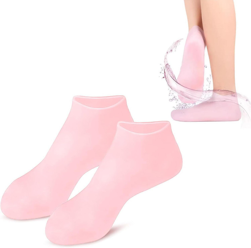 KZEEL Socks for Cracked Heel Pain Useful for Dry Skin, Waterproof Silicone Socks Heel Support(Multicolor)