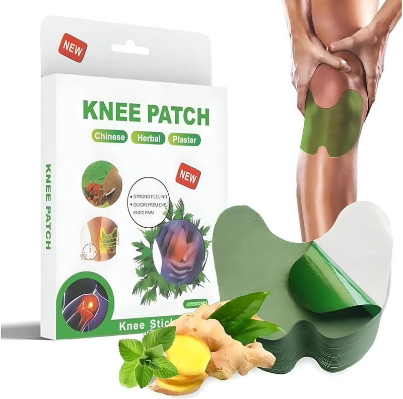 BUSAWARE Herbal Knee Plaster Sticker/Patches For Knee Joint Pain Relief (10Patches Kit) Knee Support(Green)