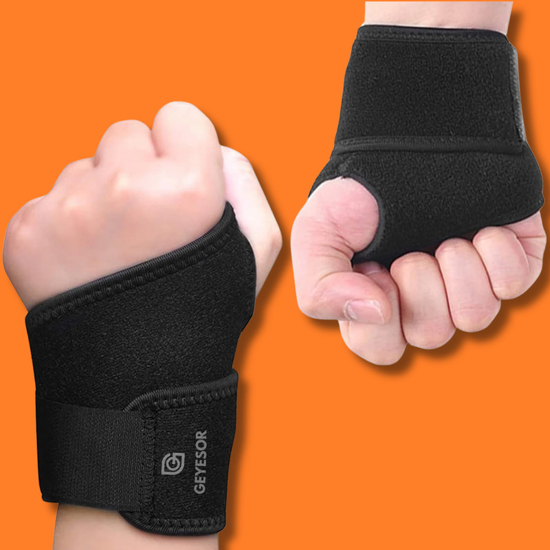 GEYESOR Wrist Brace (Pack of 2) - Adjustable Wrist Support for Pain Relief Hand Support
