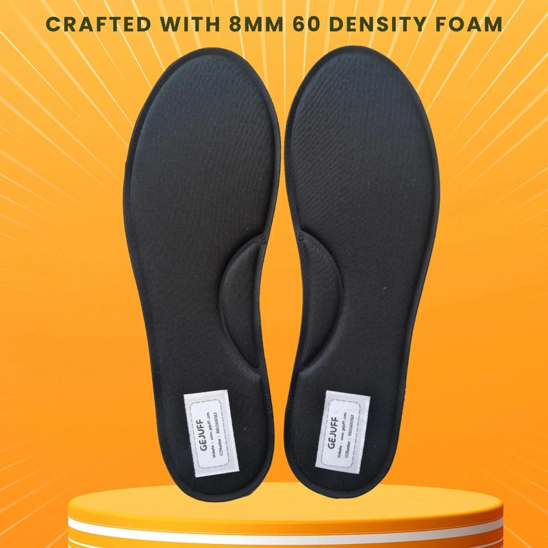 GEJUFF Size 7 Ultimate Comfort and Support: Shoe Inserts for Walking,Running Hiking Foot Support(Black)