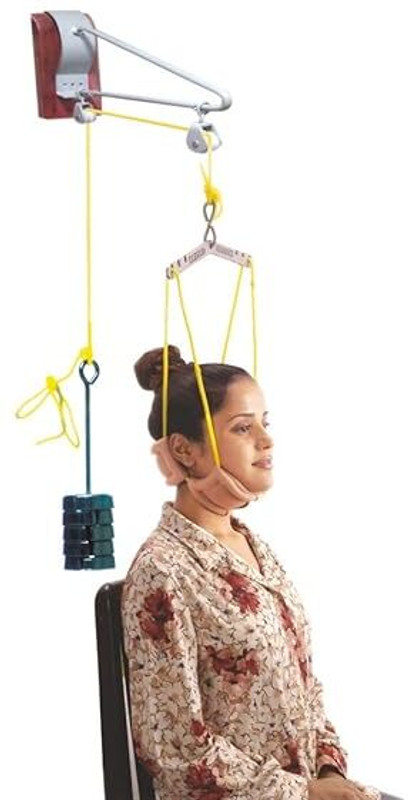 EXCLIQ Cervical Traction Kit Sitting Universal 1 Kg Neck Traction Device Neck Support