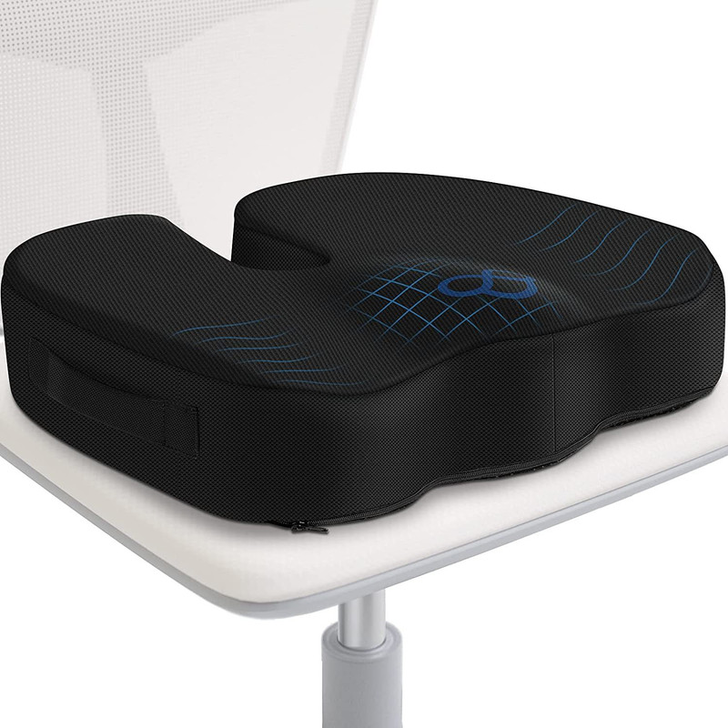 CURASIA Coccyx Seat Cushion for Office Chair Memory Foam Sciatica, Tailbone Pain Relief Back / Lumbar Support