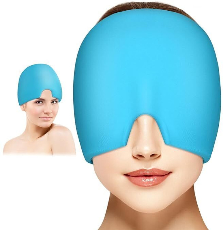 TRIVYOM Migraine Relief Cap, Cold Therapy Headache Relief Hat/Ice Head Wrap Ice Pack Head Support(Multicolor)