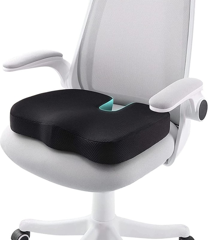 Fazista Memory Foam Coccyx Seat Cushion for Car Office Wheelchair, Comfort Chair Tailbone, Back / Lumbar Support(Black)