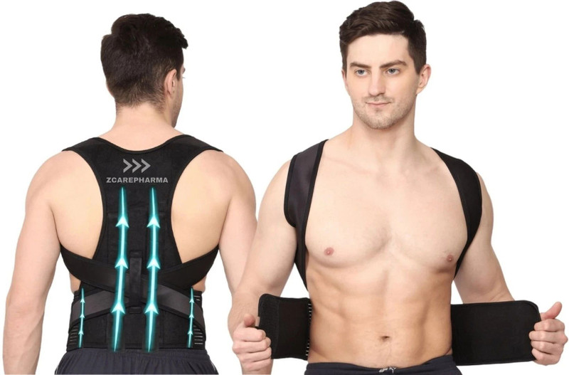 ZCAREPHARMA Magnetic Pain Relief Back Brace for men and women Posture Corrector(Black)