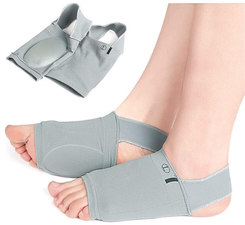 Fifth Genration Flat Foot Arch Support for Men & Women,Medial Arch Support Heel Support(Grey)