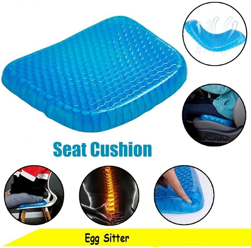 Prim Enterprise Egg Sitter Cushion Memory Seat Pillow with Gel Flex Non-Slip Hip Support Back / Lumbar Support(Blue)
