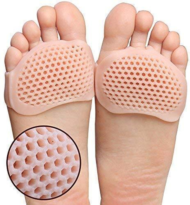 NURIZA Silicone Forefoot Pads - Metatarsal Cushion for Ball of Foot Pain Relief Foot Support(Beige)