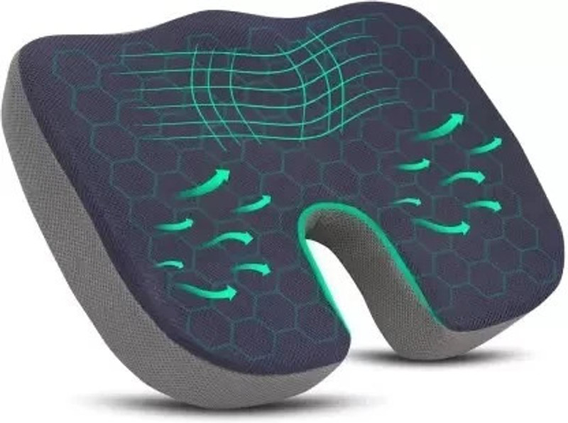 HouseOfCommon Coccyx Cushion Seat For Tailbone Pain Sciatica Lower Back Support Relief Back / Lumbar Support(Blue)