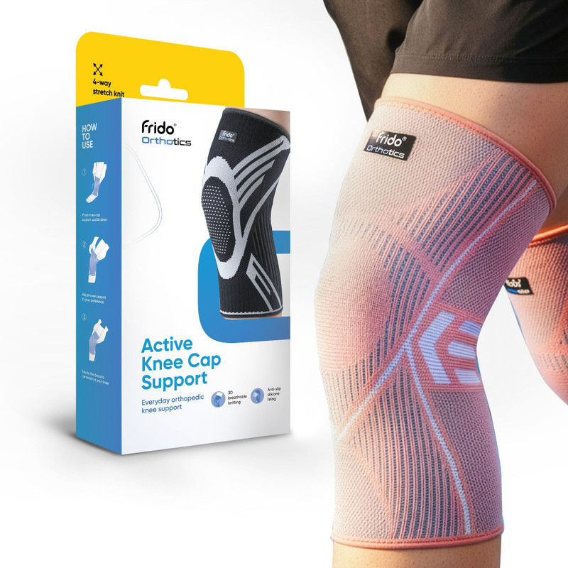 Frido Active Knee Cap Support for Pain Relief, Joint Support, Sports & Injury Recovery Knee Support(Black, Grey)