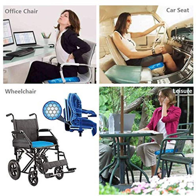VOXEL Comfort Gel Seat, Washable Cushion Pad for Pain Relief (1PC) Chair(Multicolor)