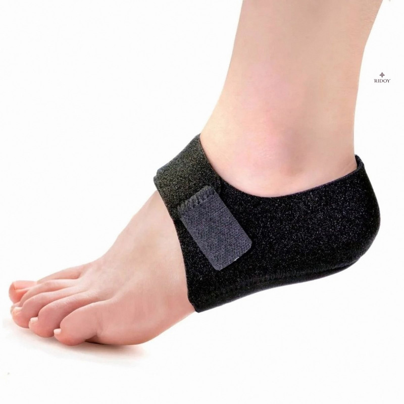 RIDOY heel protector for men | Improved Heel Cushion Performance Edition - Supports Heel Support(Black)