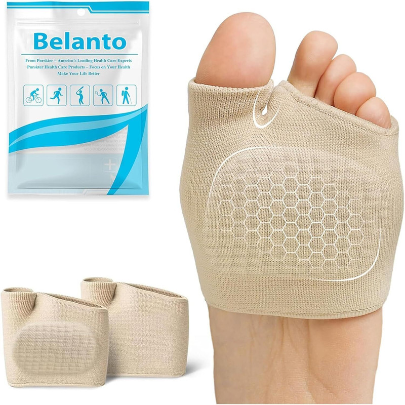 Belanto Metatarsal Forefoot Pad for Women&Men,Pain Relief,Comfortable&Breathable Ball of Foot Support(Beige)