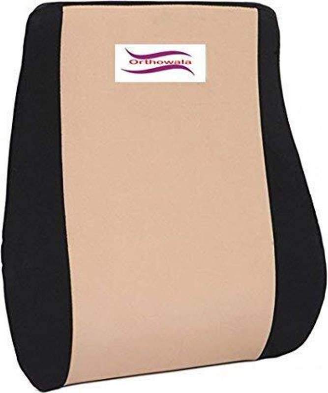 Orthowala Backrest for Chair/Car Back Support Back / Lumbar Support(Black, Brown)