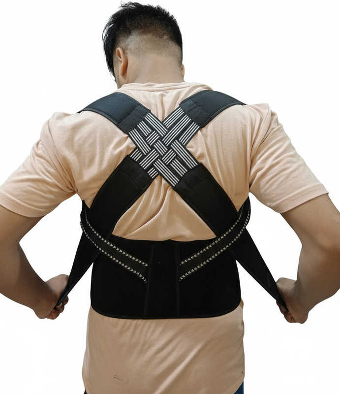 Rapid Posture Corrector Back Support Brace for Improved Posture, Pain Relief, Posture Corrector(Black, White)