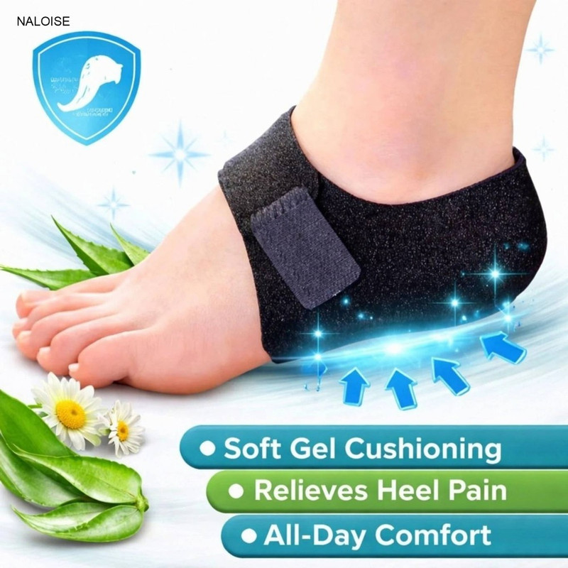 NALOISE Heel Protector Men | Gel Heel Cushion Anti Slip Heel Grip Heel Cover Heel Support(Black)